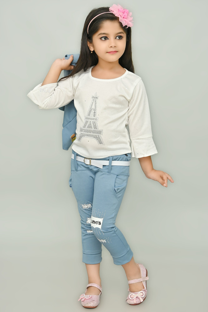UNIQUEFASHIONSS Baby Girls Party Festive Top Jeans Price in India