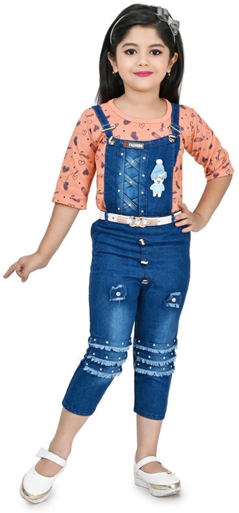 Linotex Trendy Dungaree Dress Kids Casual Wear Slim Fit Stretchable  Dungaree for Girl's Size:34 Black : Amazon.in: Clothing & Accessories