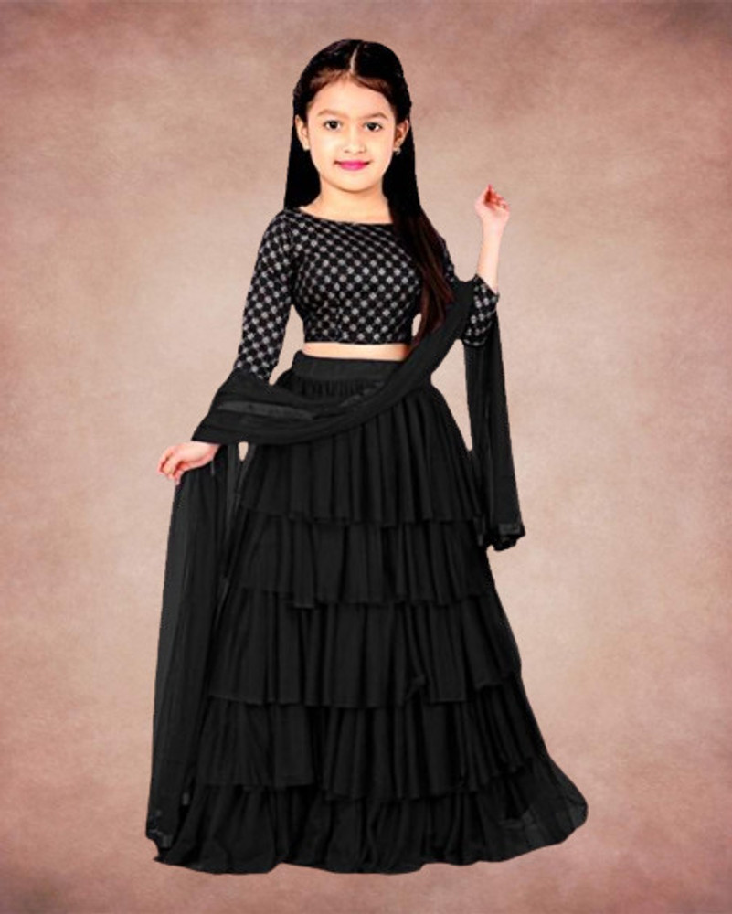 MAYUKRISHNA Girls Lehenga Choli Western Wear Embroidered Lehenga