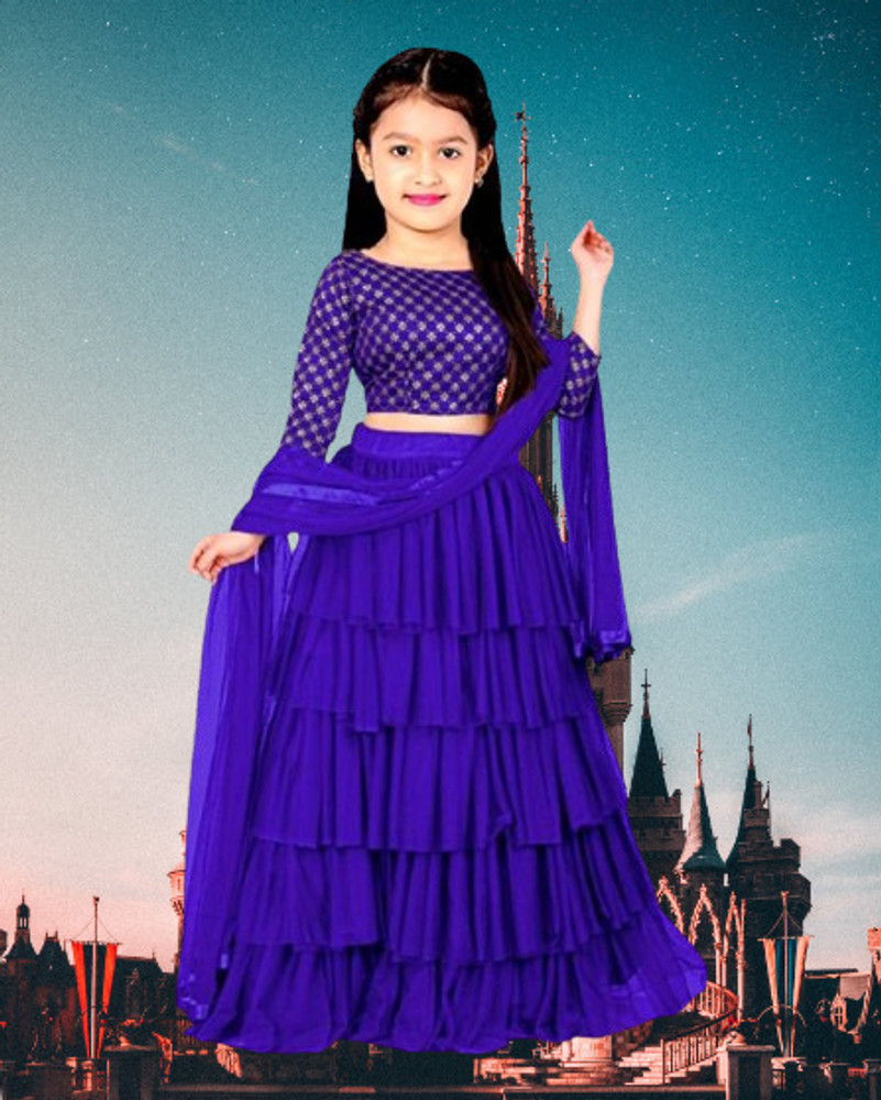 RUTSH CREATION Girls Lehenga Choli Ethnic Wear Embroidered Lehenga