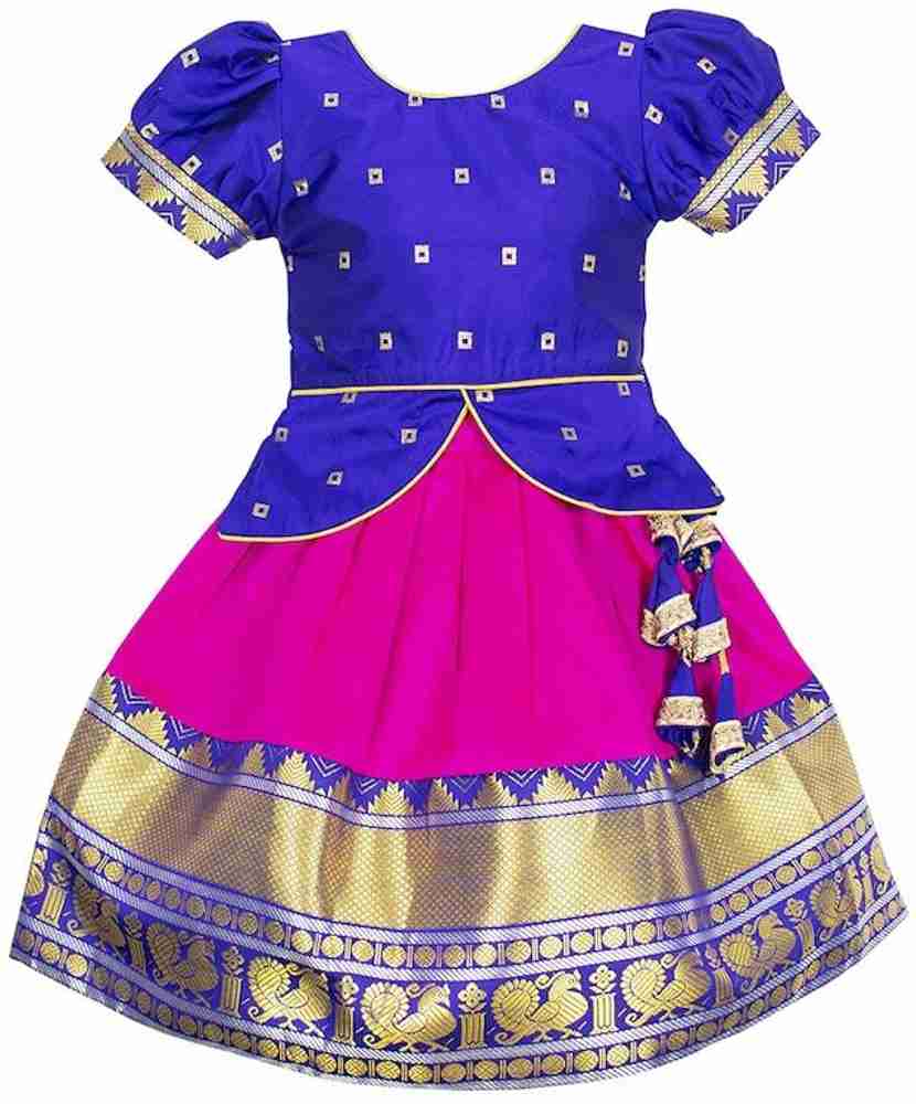 jhanvi export Indi Girls Lehenga Choli Ethnic Wear Self Design
