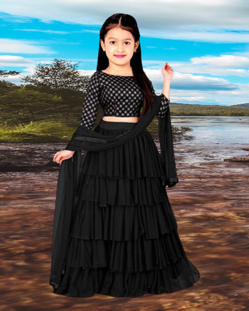 MAYUKRISHNA Girls Lehenga Choli Ethnic Wear Printed Lehenga Choli
