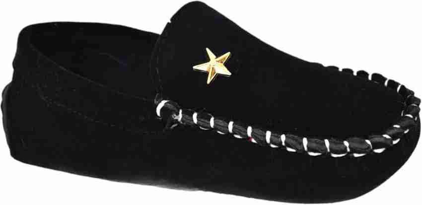 Boys black and gold loafers top