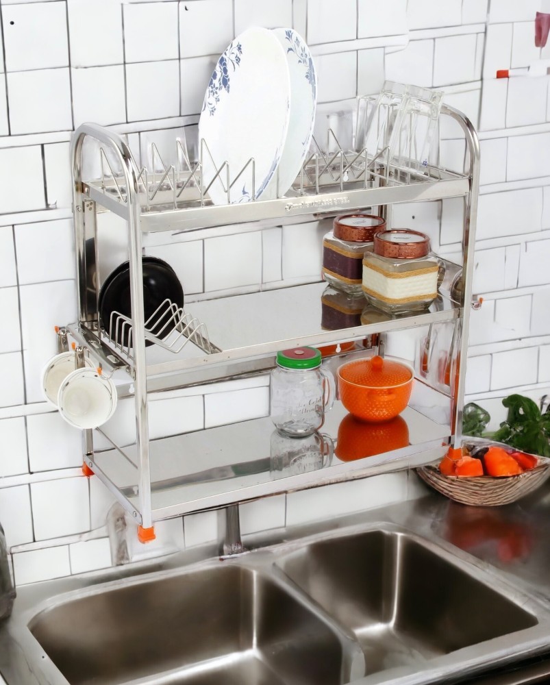 Kitsure Dish Drying Rack - Adjustable & Space-Saving Dish Rack  (25.5-35.5in), Over-The-Sink Dish Drying Rack, Multifunctional Kitchen Dish  Drying