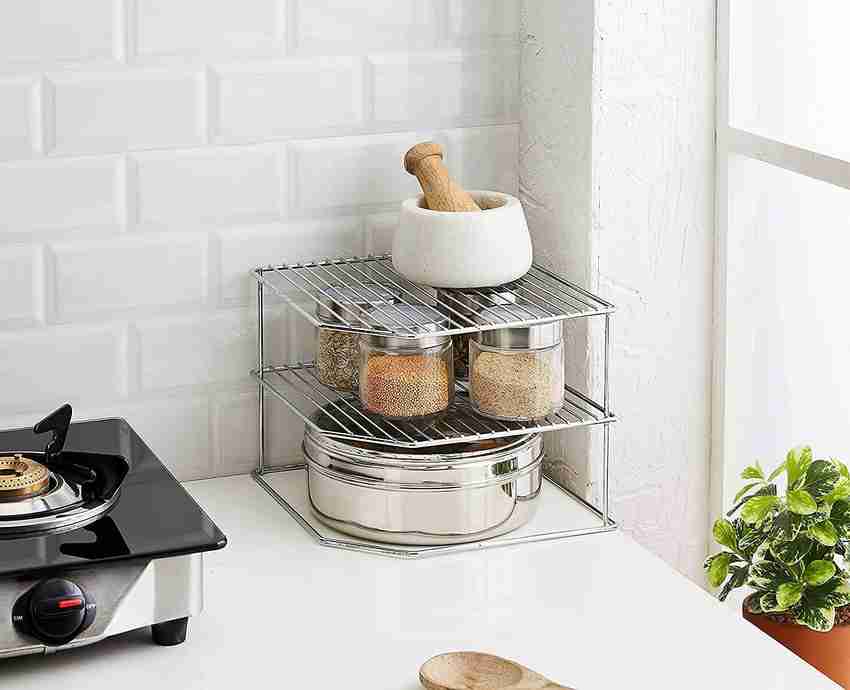 Greatdine Utensil Kitchen Rack Steel Stainless Steel Multipurpose 3 Tier Storage Rack Kitchen Plate Dish Corner Shelf Rack chakala belan Stand for Kitchen 26cmx26cmx26cm Price in India Buy Greatdine U...