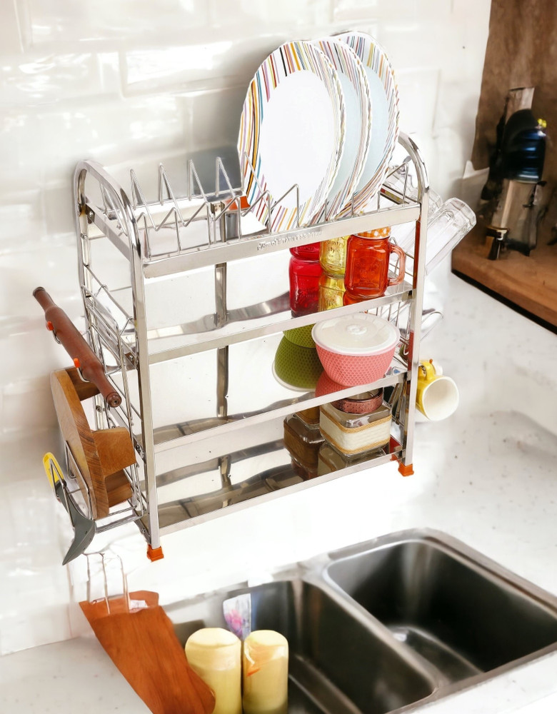 Amol Utensil Kitchen Rack Steel Premium Stainless Steel Dish Utensils Vessels Rolling Pin Wall Mount Kitchen Organizer Stand Price in India Buy Amol Utensil Kitchen Rack