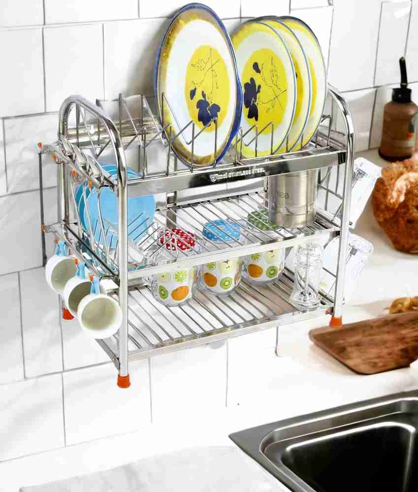 PALOMINO Utensil Kitchen Rack Steel 5 LAYER 30*30 inch Wall Mount Modern  Kitchen Utensils Dish Rack Stainless Steel Kitchen Rack Utensil Rack  Utensil Stand (Steel) Steel Kitchen Rack (Steel) Price in India 