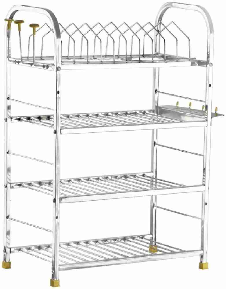 Buy Irontech Stainless Steel Wall Mount Kitchen Utensils Rack, Dish Rack  with Plate & Cutlery Stand, Modular Kitchen Storage Rack, Modern Kitchen  Organizer