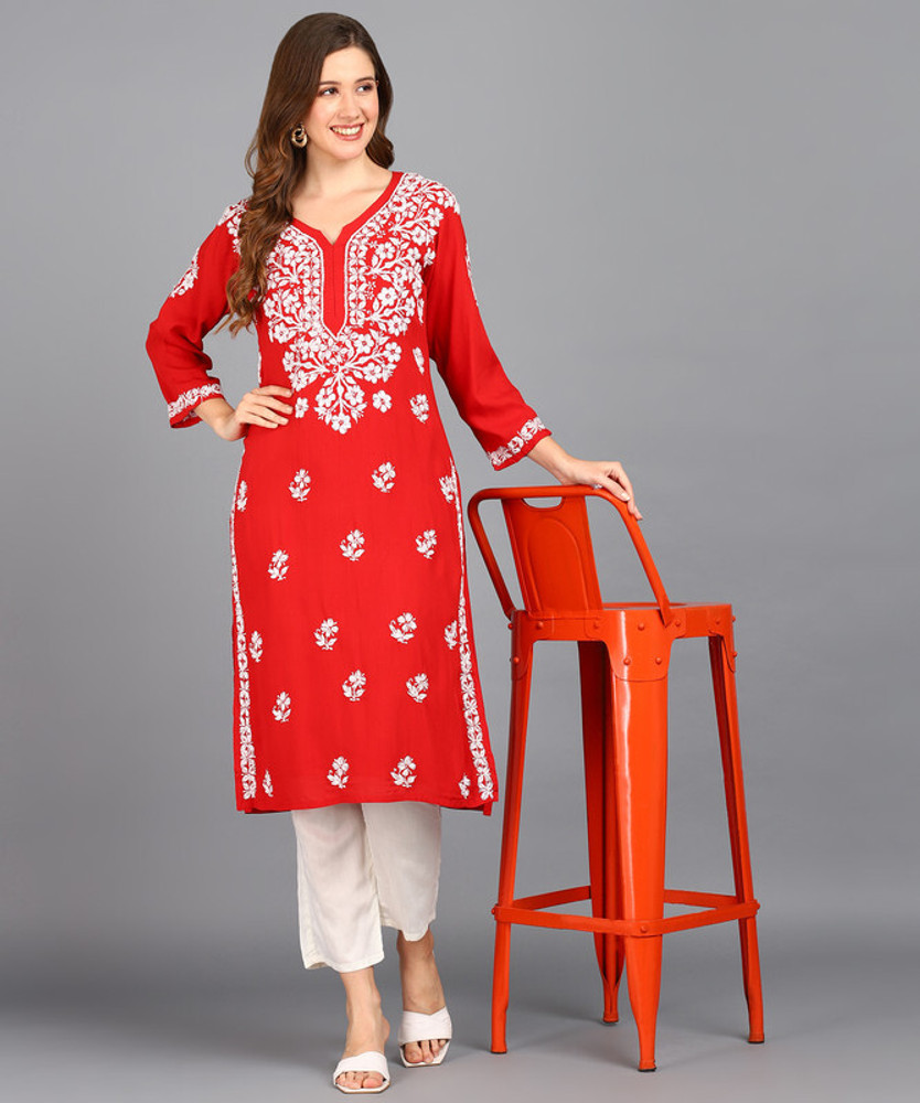 Beauty Chikan handicraft Women Chikan Embroidery Straight Kurta Buy Beauty Chikan handicraft Women Chikan Embroidery Straight Kurta Online at Best Prices in India Flipkart