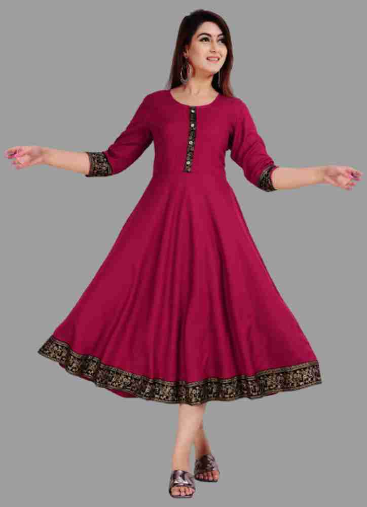 queen Consort Women Solid Printed Flared Kurta Buy queen