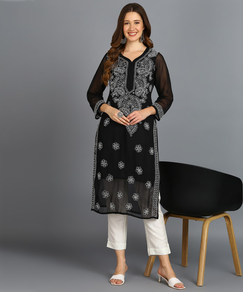 RAMIYA CHIKAN Women Embroidered A line Kurta Buy RAMIYA CHIKAN Women Embroidered A line Kurta Online at Best Prices in India Flipkart