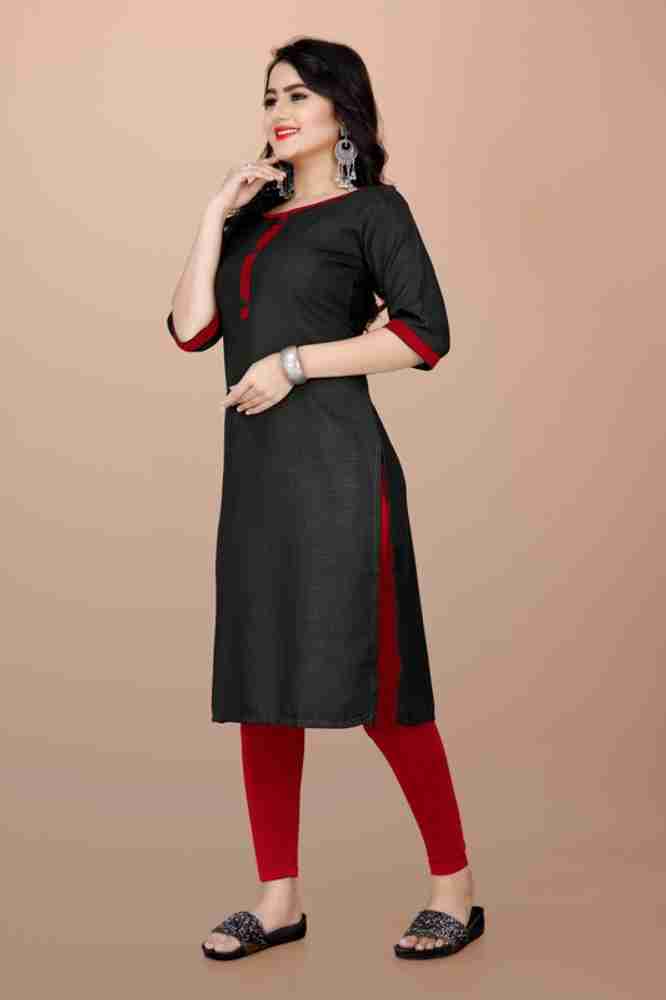 Black kurti with deals red leggings