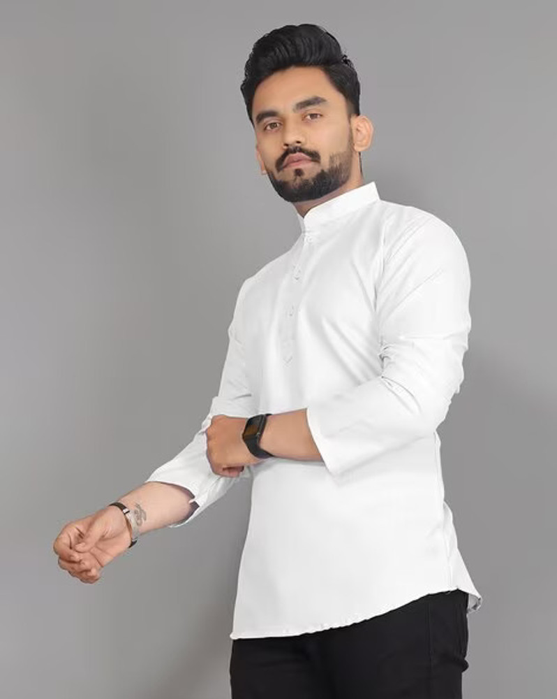 PoshSide Men Solid Flared Kurta Buy PoshSide Men Solid Flared