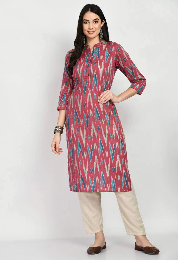 MAURYA Women Ikat Asymmetric Kurta