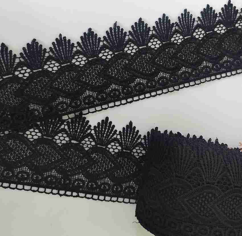Kakkad Cotton Lace for Dress, Kurtis, Dupatta, Craft and Decorations.  Black (20mtr) Lace Reel Price in India - Buy Kakkad Cotton Lace for  Dress, Kurtis, Dupatta, Craft and Decorations. Black (20mtr) Lace