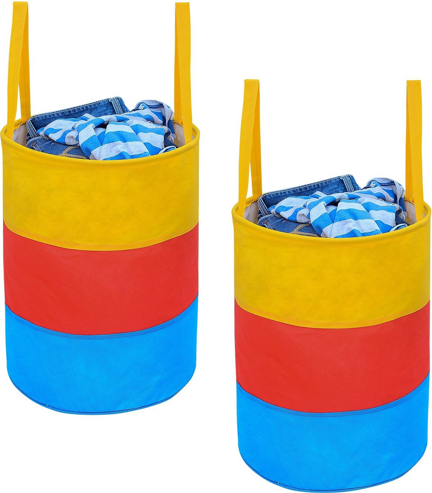 Flipkart SmartBuy 45 L Yellow Red Light Blue Laundry Basket