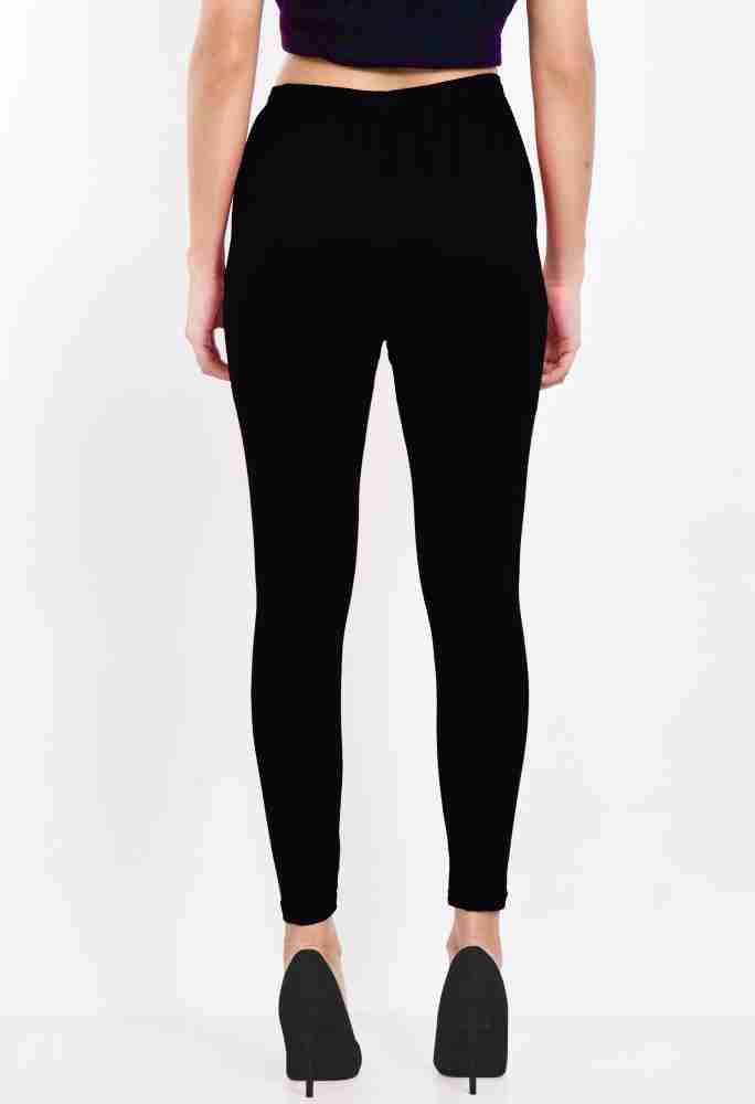 Buy SPIFFY Women Full Length Casual Black Cotton Spandex Legging