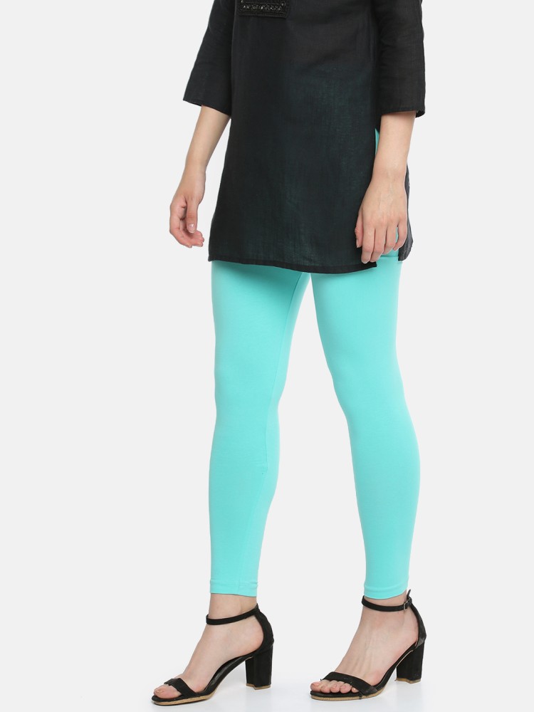 Go Colors Women Turquoise Blue Solid Ankle Length Leggings Price in India,  Full Specifications & Offers