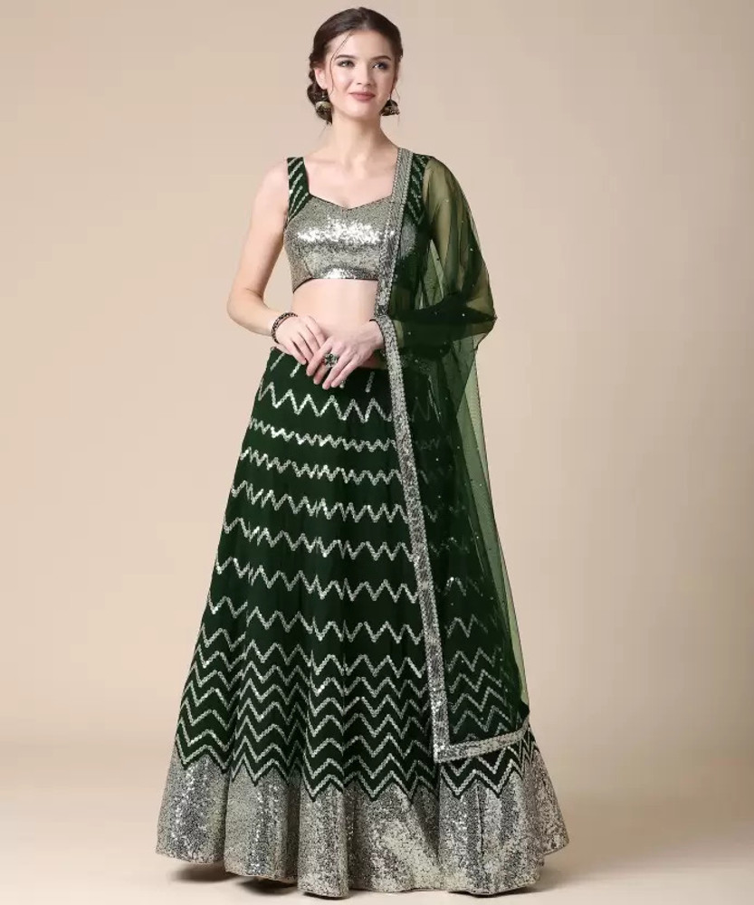 Semi stitched lehenga on sale flipkart