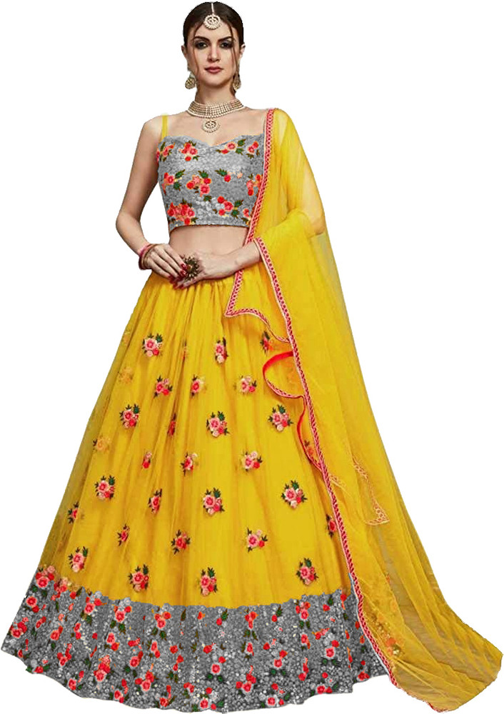 katariya collection Embroidered Semi Stitched Lehenga Choli