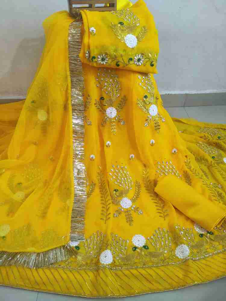 Anjani Textile Embellished Semi Stitched Rajasthani Poshak Buy