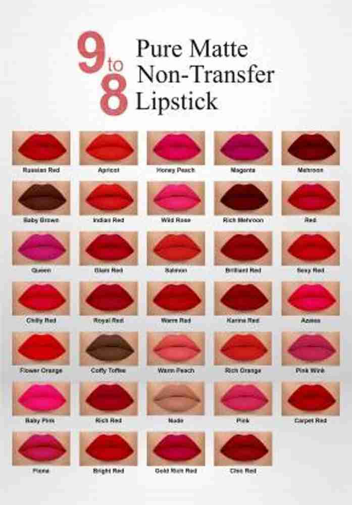 Makeup Mania Pure Matte 9 to 8 Long Stay Waterproof Lipstick Shade 30