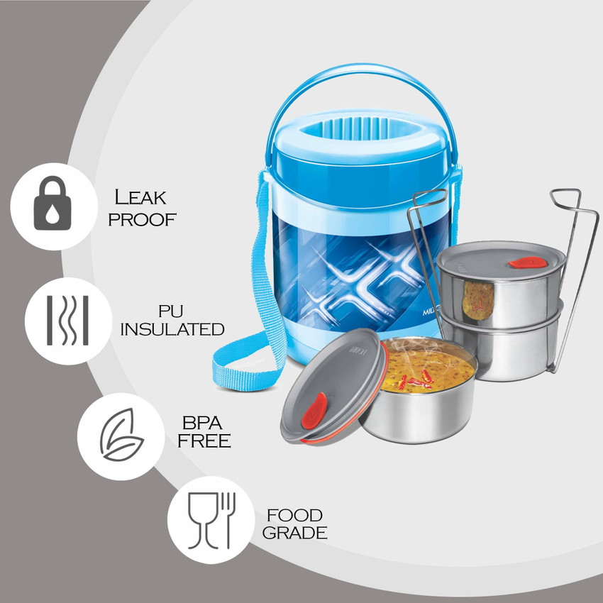 Flipkart MILTON ECONA DELUXE 3 TIFFIN BLUE 3 Containers