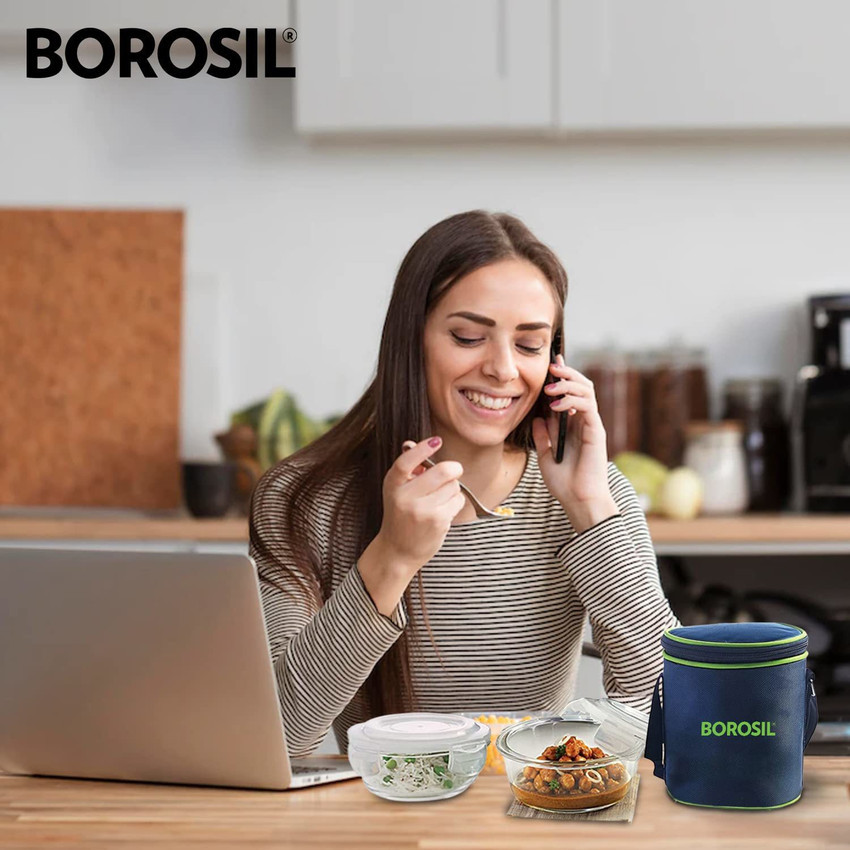 Flipkart BOROSIL Glass Lunch Box 400ml x 2 Set of 2
