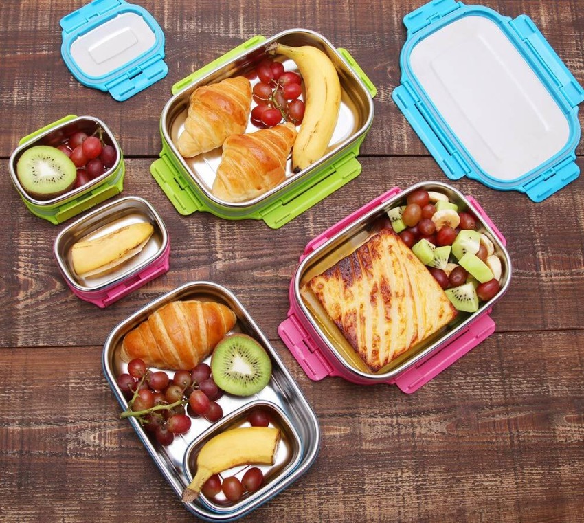 304 stainless steel lunch box for Adults Kids School Office 1/2 Microwavable