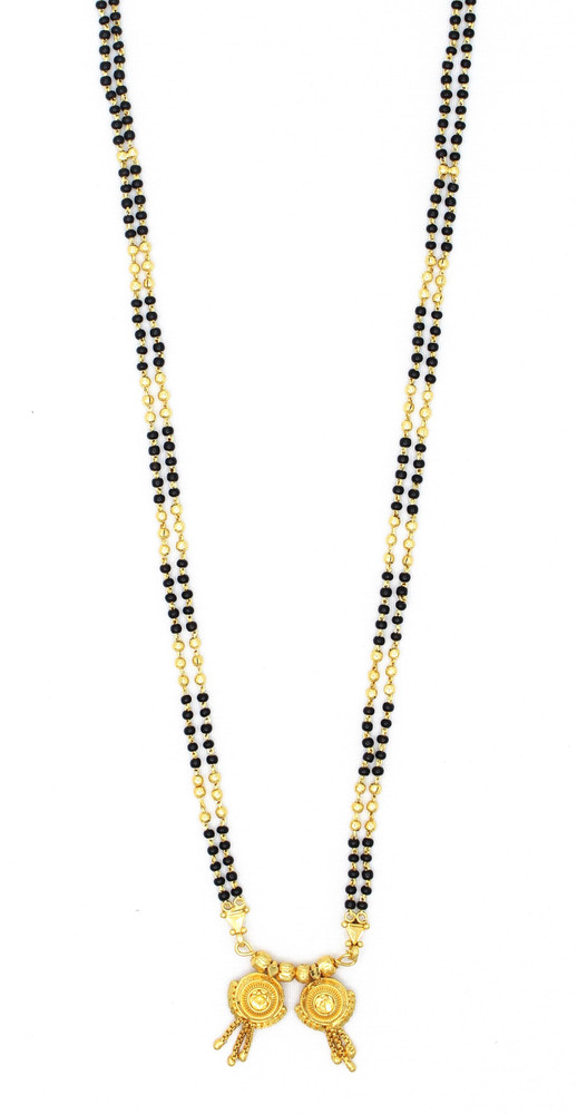 SONI TraditionaL One Gram Gold Plated 30 Inch Long Black Beads
