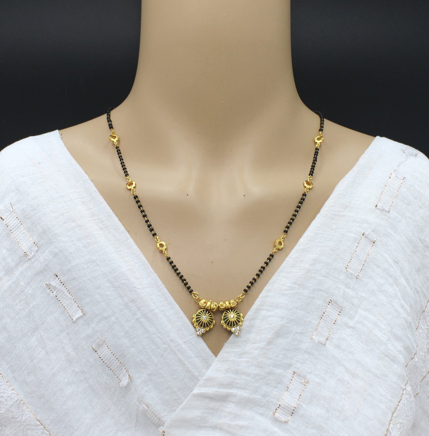 SONI DESIGNS Gold Plated 18 inch golden Pendant Single Line short Mangalsutra for Women Brass Mangalsutra Price in India Buy SONI DESIGNS Gold Plated 18 inch golden Pendant Single Line short Mangalsut...