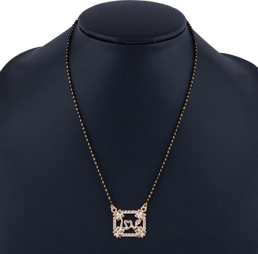 SILVER SHINE Traditional Gold Plated Square Shape Love Pendant