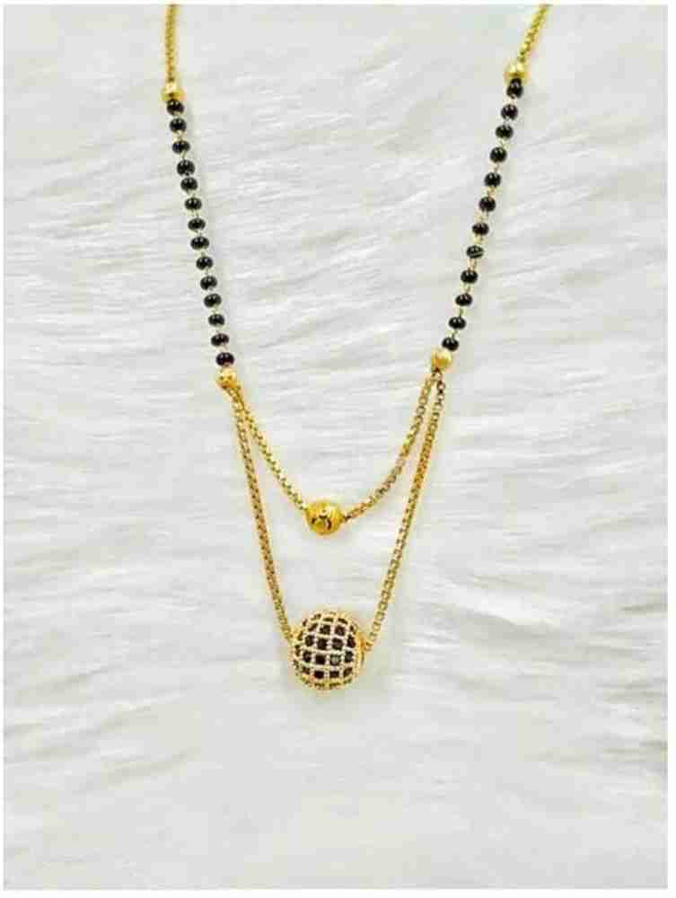 Bhavyaj Beautiful American Diamond Ball Mangalsutra Two Layer Mangalsutra for Woman Brass Mangalsutra Price in India Buy Bhavyaj Beautiful American Diamond Ball Mangalsutra Two Layer Mangalsutra for W...