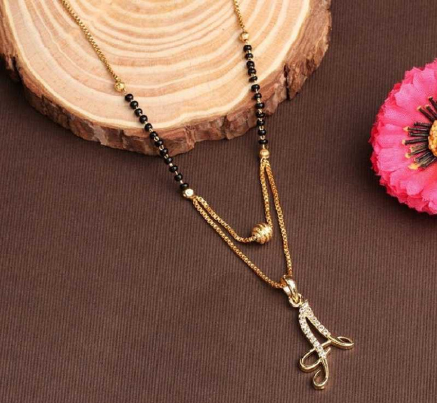 Infinity Creation A Letter Alphabet Name Gold Plated Pendant Locket For Girls Women Gold plated Alloy Design New Model 18 INCH Mangalsutras Alloy Mangalsutra Price in India Buy Infinity Creation A Let...