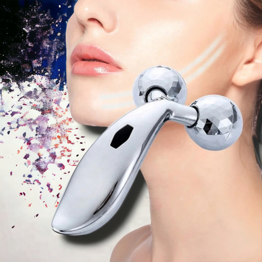 FlyTouch Face Roller Facial Massage 3D Massage Face Roller Micro Current Roller Massage Stainless Steel Facial Massager Roller 3D Neck Lift Mental V Shape Face Roller Massager FlyTouch Flipkart