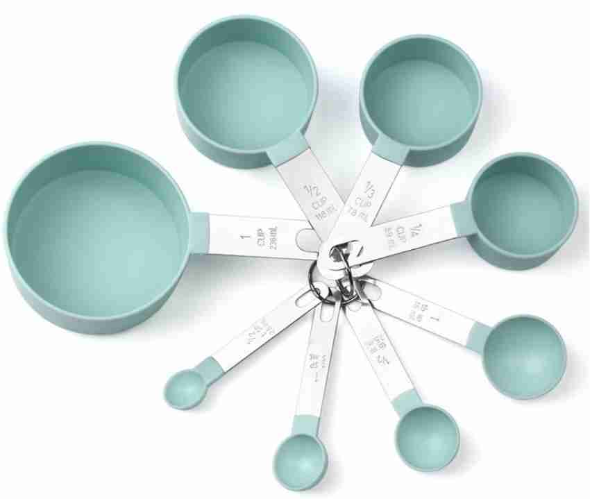 Measuring Cups And Spoons Stackable Stainless Steel Handle Plastic