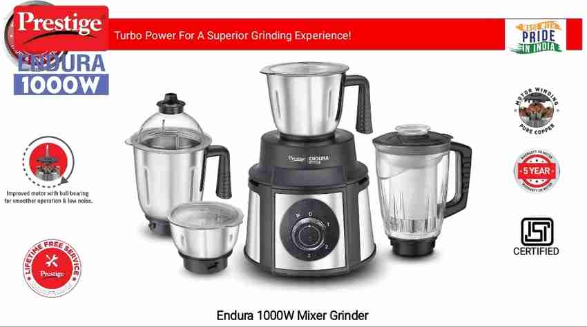 Prestige Endura 4 jar 1000 Juicer Mixer Grinder 4 Jars black