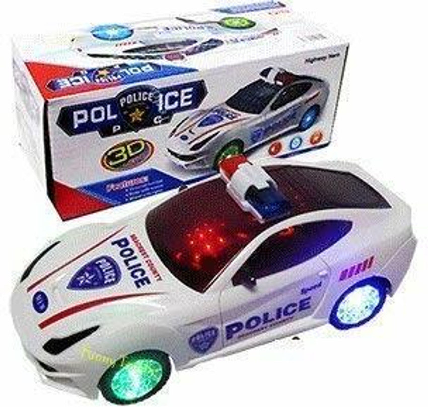 Toy police car with flashing lights outlet