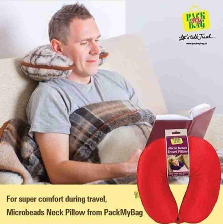 VIAGGI Microbead Travel Neck safe With Fleece Neck Pillow Royal Blue Price in India Flipkart