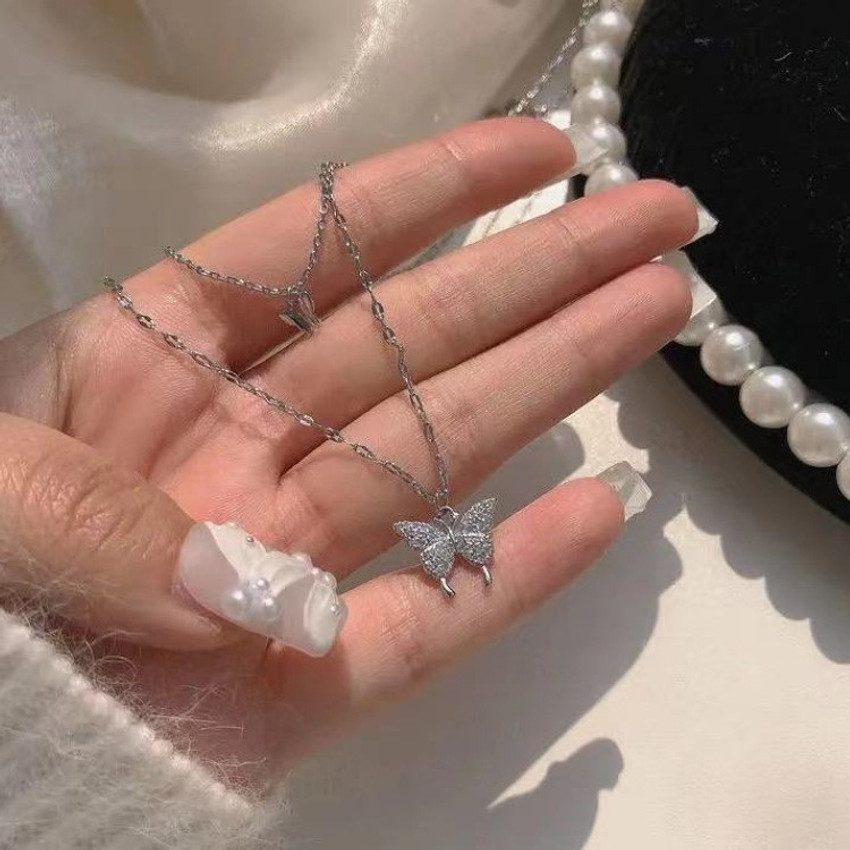 Butterfly outlet layered necklace