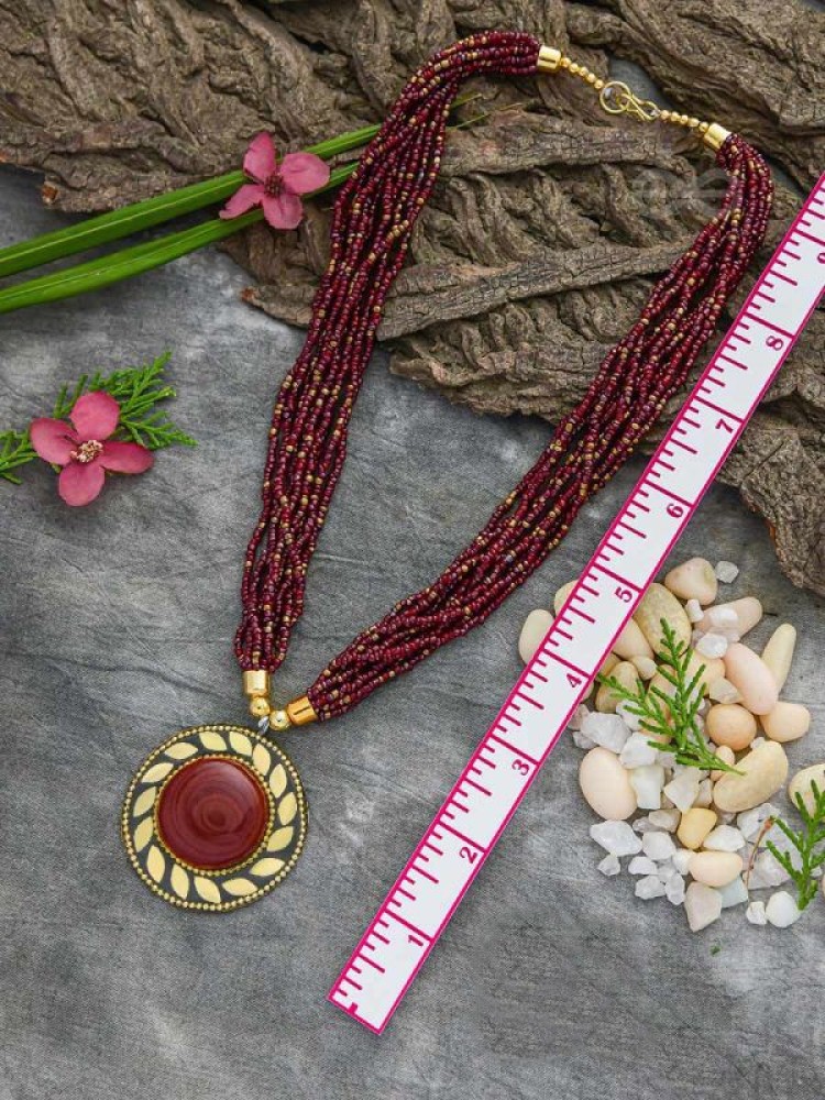 Buy Macramé Necklace kyra With Gemstone Pearl With Color Selection Healing  Stone Spiritual Jewelry Necklace With Pearls Boho Hippie Vintage Online in  India 