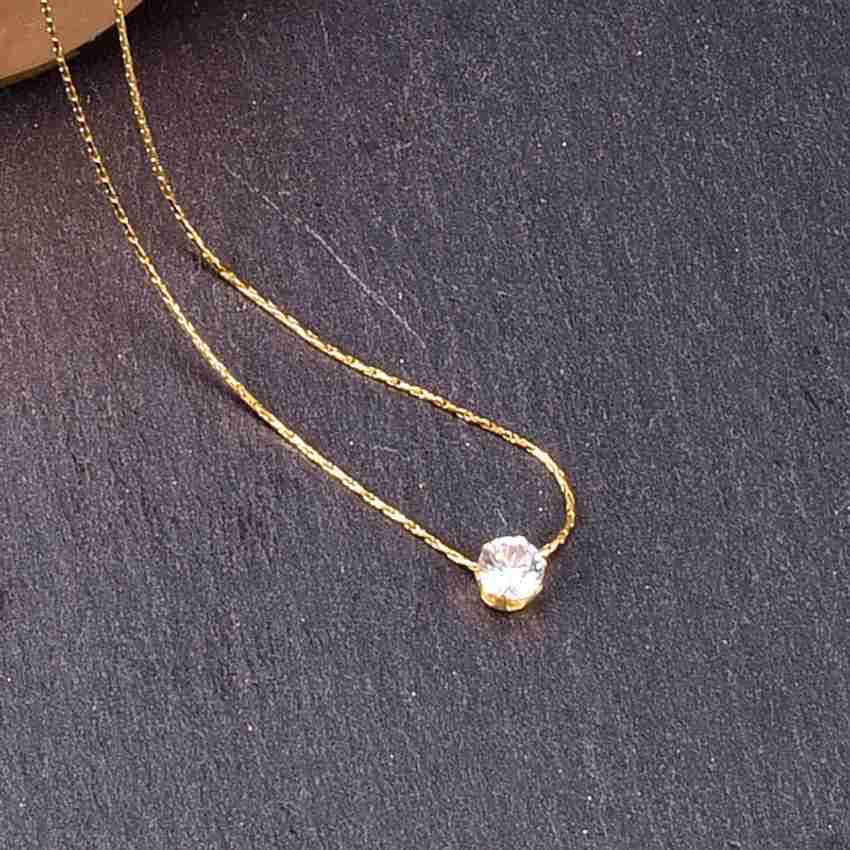 Single diamond outlet necklace gold chain