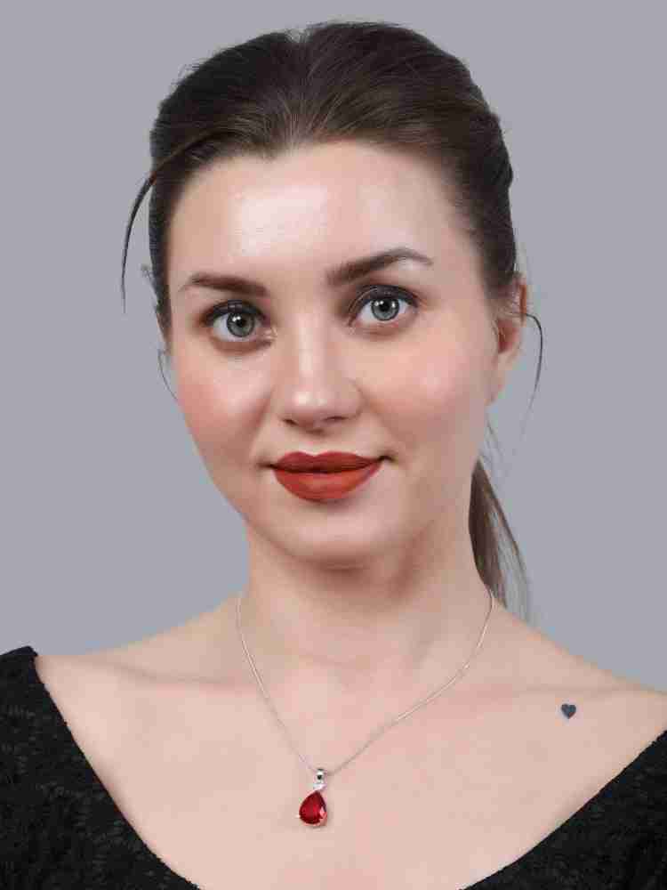Dev Fashion Red Diamond pendant set Alloy Pendant Set Price in