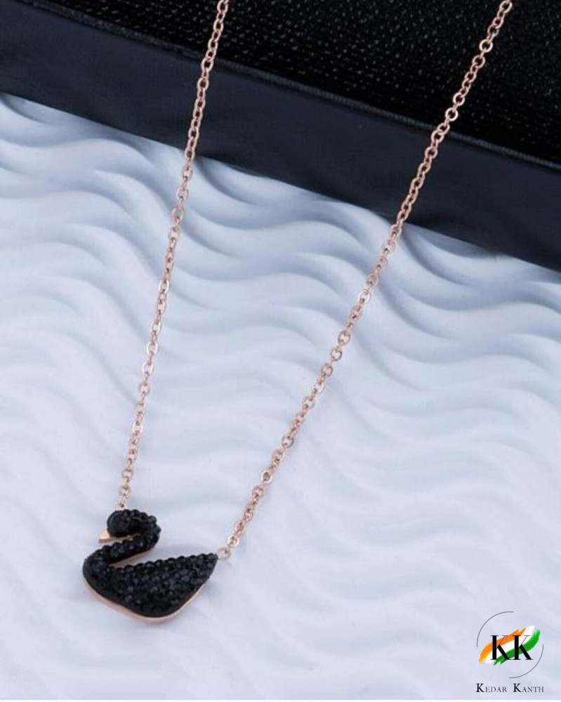 kaderkanth Beautiful Black Duck Necklace For Girls and Womens Gold