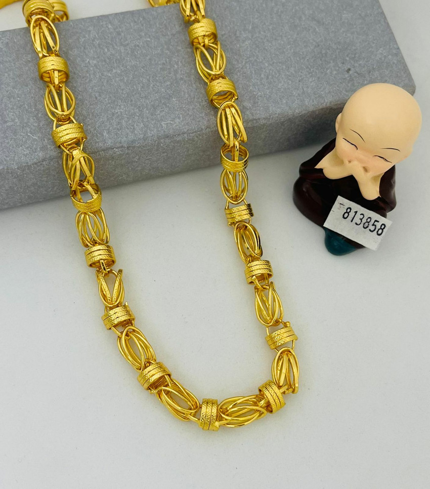 GAFUT Golden Thin Neck Chain For Men Boys Gold Plated Necklace Enamel Plated Copper Chain Price in India Buy GAFUT Golden Thin Neck Chain For Men Boys Gold Plated Necklace Enamel