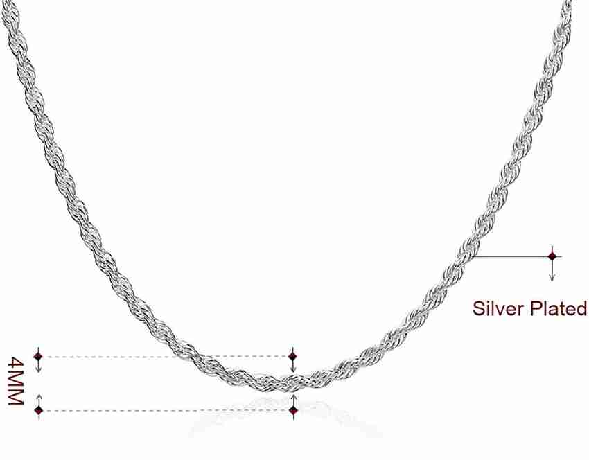 Mens 22 inch sterling cheap silver rope chain