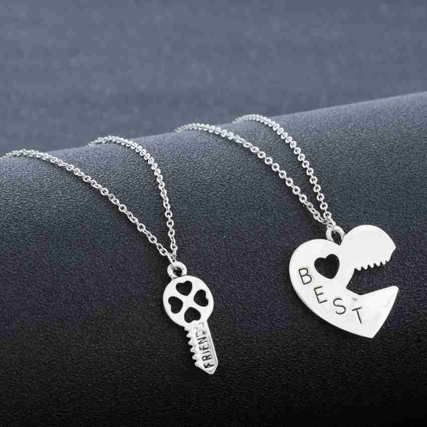 Silver Heart Lock and Key Couples Necklace Real Working Lock -    Matching necklaces for couples, Best friend necklaces, Relationship  necklaces