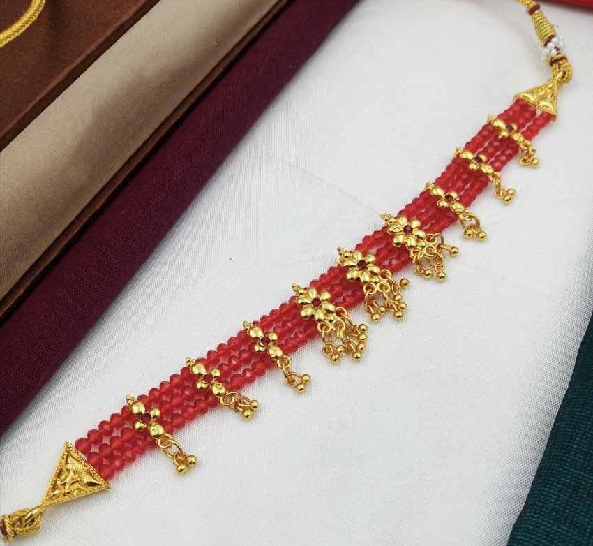 YuviKrissh Women s Elegant Traditional Wear Beaded Necklace Kanthi For Women Girls Beads Gold plated Plated Alloy Necklace Price in India Buy YuviKrissh Women s Elegant Traditional Wear Beaded Necklac...