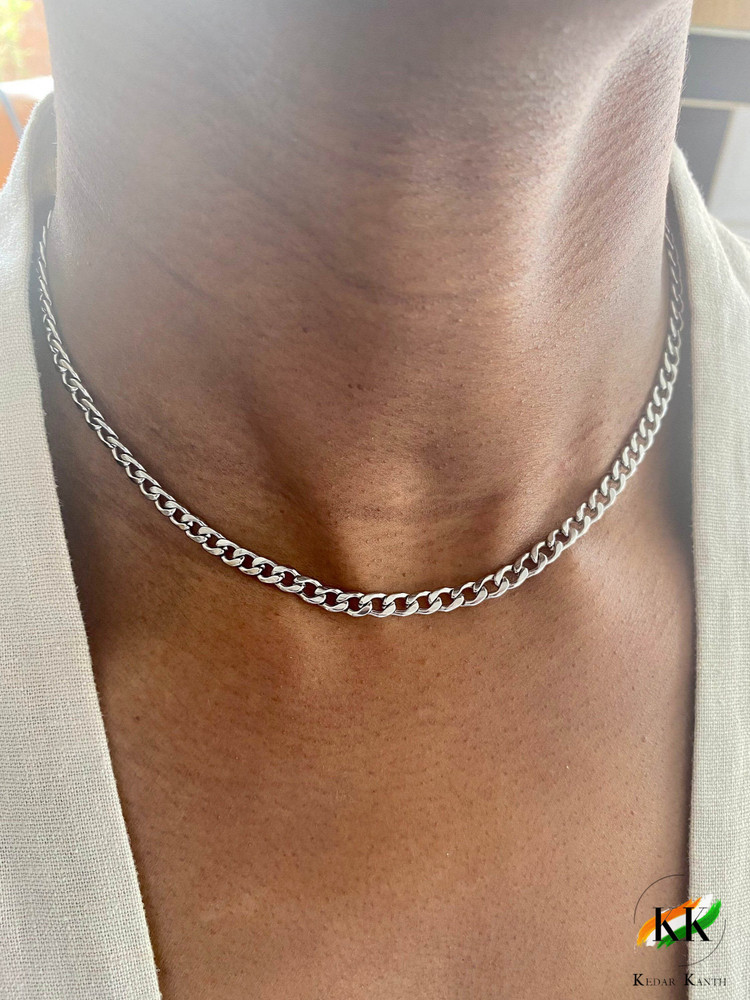 16 silver outlet curb chain