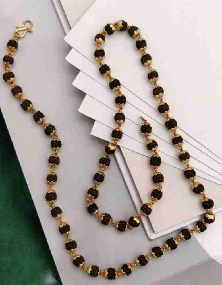 Rudraksha mala gold chain sale